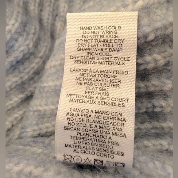 Thakoon Baby Blue Cropped Ribbed Turtleneck Sweater, size M - Picture 9 of 9